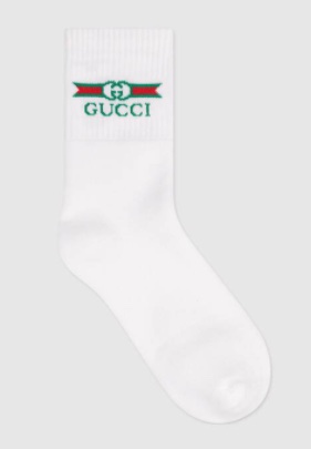 GUCCI ラベル ディテール付き コットン ソックス